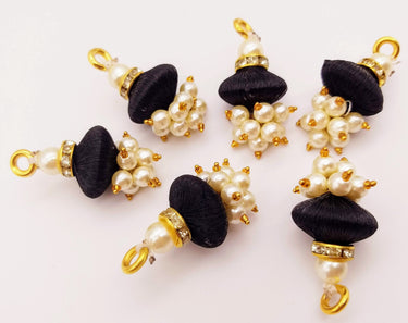 2 x Pearl Tassels, Latkan Button, Bridal Button